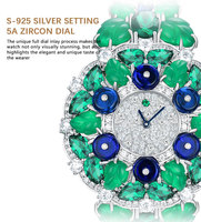 Reloj de Lujo Personalizado con Incrustaciones de Plata S-925, Diamantes y Circonitas, Diseño Elegante, Reloj de Cuarzo Suizo para Mujer