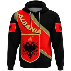 Albanian Flag Graphic Hoodies For Men 3D Printing Casual Long Sleeve Pullover Sweatshirts Men Women Tracksuit Jacket Sportswear