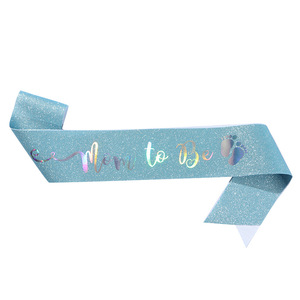 Banda <span class=keywords><strong>de</strong></span> Satén con Letras Doradas Brillantes para Futura Mamá, Decoración para Baby Shower, Artículos para Fiesta <span class=keywords><strong>de</strong></span> Revelación <span class=keywords><strong>de</strong></span> Género - Product Image 3