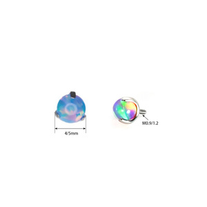Billes en opale à filetage externe en titane F136 | Bijoux de piercing en opale gelée hypoallergéniques, remplacement de qualité chirurgicale - Product Image 2