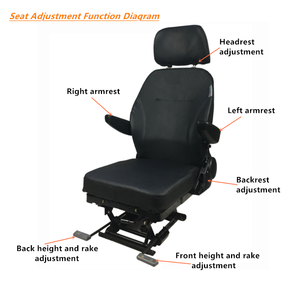 Asiento Neumático de Alta Resistencia y Calidad, Tamaño Estándar, 1 Año de Garantía, para Equipos de Minería y Forestales - Product Image 6