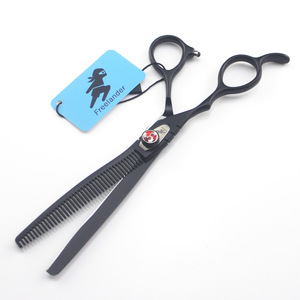 Ciseaux de peinture de cuisson noirs de 7.0 pouces, ciseaux à main gauche, ciseaux plats, <span class=keywords><strong>cisaille</strong></span> à dent <span class=keywords><strong>droite</strong></span>, <span class=keywords><strong>cisaille</strong></span> à dent fine, envoyer un sac noir - Product Image 3
