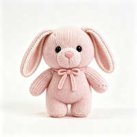 Peluche personnalisée mignonne en forme d'animal, poupée en peluche tricotée de dessin animé, lapin en peluche, vente en gros, jouet en peluche personnalisé pour enfants