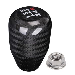 Carbon Fiber Gear <b>Shift</b> <b>Knob</b> M10x1.5 5 Speed Manual Transmission Lever Lightweight Car Modification Part - Product Image 1