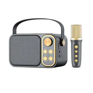 Nieuwe Aankomst Multi Color Enkele Draadloze Microfoon Handheld Karaoke Speler Bt 5.0 Moderne Blue Tooth Speaker Draagbaar Voor Thuisfeest