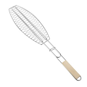 Grille de barbecue en fil de fer robuste pour poisson grillé, avec pince de barbecue extérieure à poignée métallique, multifonction, facile à nettoyer - Product Image 2