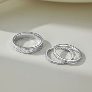 Dylam Classic Design Women Men <b>Couple</b> Jewelry <b>Ring</b> S925 Silver Dazzle 5A Cubic Zirconia Diamond Lover Bridal Engagement <b>Rings</b> - Product Image 4