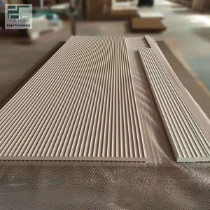 Vente flash Panneaux muraux décoratifs 3D en MDF Design moderne en forme de vague Panneaux muraux texturés en bois pour salon Mur d'accent Décoration intérieure - Product Image 1