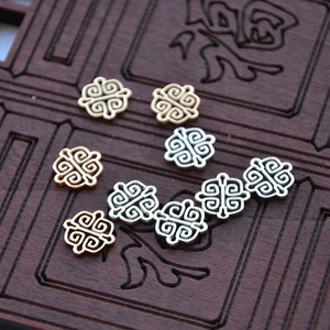 Épingle à cheveux en cuivre pur, motif palais, 13x13mm, style antique, pour bricolage, ornement capillaire, usage festif - Product Image 4