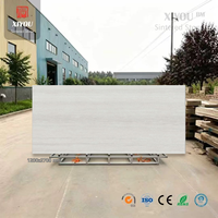 Losa de Piedra Sinterizada de Travertino Blanco de 9 mm, 1200x2700 mm, Mate, con Vetas en Forma de Libro, para Proyectos de Paredes de Terrazas Exteriores