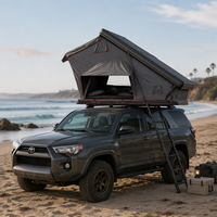 Tente de toit triangulaire surélevée à coque rigide pour SUV, avec annexe en tissu imperméable pour les voyages en famille