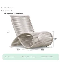 Fauteuil individuel d'extérieur au design nordique, en alliage d'aluminium imperméable, pour cour, maison d'hôtes, hôtel et zone panoramique