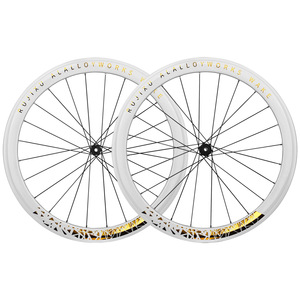 Rueda blanca personalizada profesional Freno de disco de llanta de 50mm 700C Road 36T Juego de ruedas de bloqueo central - Product Image 4