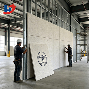 Panneau <span class=keywords><strong>acoustique</strong></span> en <span class=keywords><strong>laine</strong></span> de bois HENGJIU 1220x2440mm, taille 4x8 pieds pour l'Amérique du Nord, insonorisation, classe A ASTM E84, ignifuge - Product Image 1