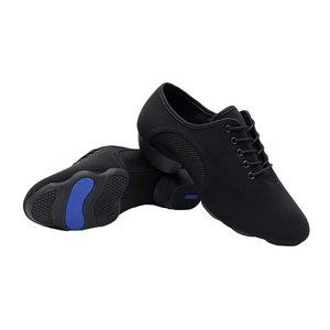 Zapatos de Baile Latino para Mujer, Negros, con Parte Superior de Lona Suave, Forro de Algodón, Suela de Goma, para Salsa Moderna, Rumba, Baile de Salón, Chachachá, Enseñanza - Product Image 1