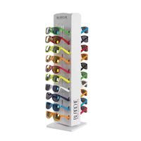 Présentoir de Vitrine Commercial Personnalisé en Acrylique Lumineux Rotatif avec Miroir Transparent pour Lunettes de Soleil et de Vue
