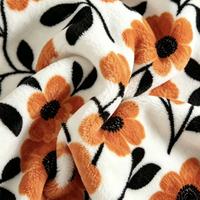 Selimut Flanel Fleece Motif Bunga Matahari Oranye Cerah, Selimut Lempar Bermotif Daun Hitam Tebal, Selimut Plush Hangat dan Nyaman untuk Sofa Tempat Tidur