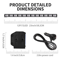 Nouveau 23 pouces LED Traffic Advisor Barre lumineuse stroboscopique d'urgence Avertissement de sécurité Feux clignotants Haute luminosité Durable pour les voitures