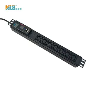 19 "1U IEC PDU C19 soket 6way PDU unit distribusi daya dengan saklar untuk ruang Server colokan C20