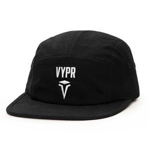 Gorras de Correr de 5 Paneles con Logotipo Bordado Personalizado, Gorras de Algodón Ripstop Negras - Product Image 1