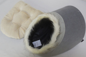 Casa de gatos de terciopelo holandés, cama para mascotas semicerrada con impresión quemada, lavable, proporciona una sensación segura de descanso, mascotas para dormir - Product Image 4