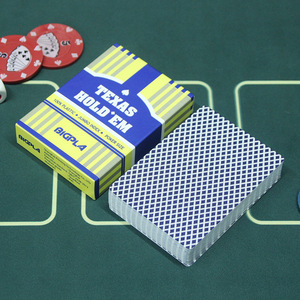 Jeu de cartes en plastique imperméable Texas Hold'em OEM, jeu de cartes en PVC givré, 56 cartes, avec règles et cartes All-in. - Product Image 1