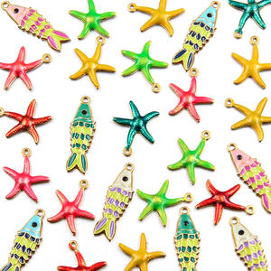 Colgante de acero inoxidable estrella de mar colgante Multicolor DIY joyería hecha a mano colgante collar pendiente - Product Image 1