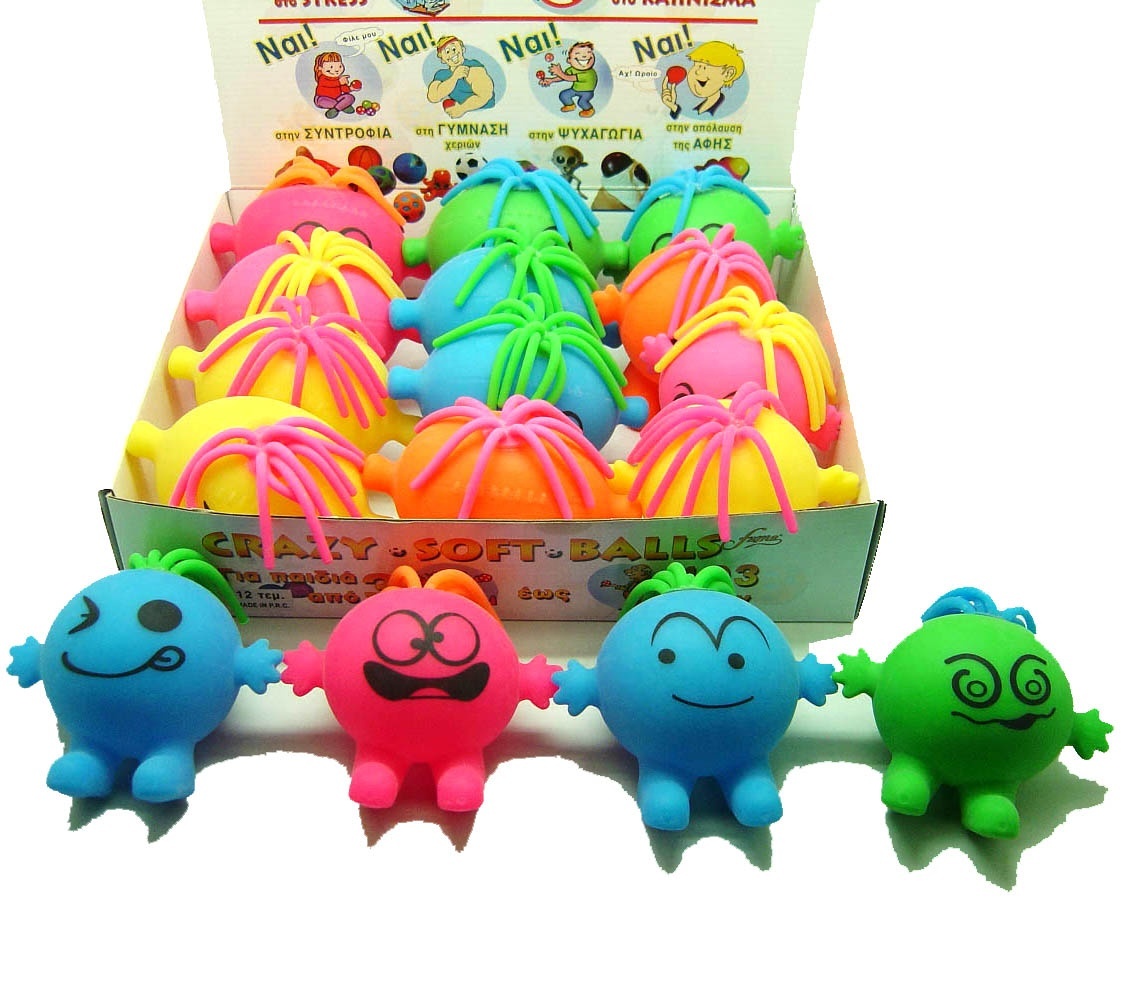 Palline Antistress Moodsy Faces 4,5 Cm - Confezione Da 1 Pallina Morbida Con Faccina Sorridente, Giocattolo Fidget Per Bambini 3+