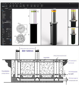 Điều khiển từ xa Radar thám tử tự động thủy lực thép không gỉ nâng cột giao thông hàng rào chống va chạm đường bollard - Product Image 2