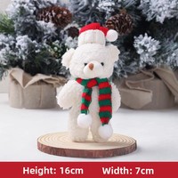 Adorable mini-ours en peluche de Noël avec bonnet et écharpe tricotés, jouet doux et rembourré, ornement de fête pour la maison, cadeau idéal pour les fêtes.