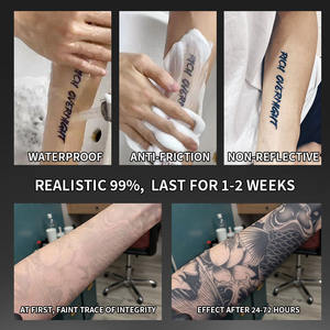Tatouage temporaire tatouage semi-permanent étanche à la transpiration dure 2 semaines tatouage anti-friction à base de plantes réaliste pour jambe de bras - Product Image 4