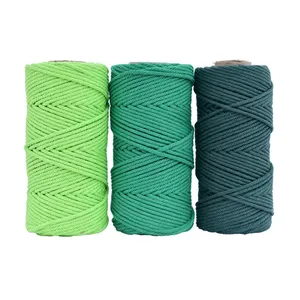 Плетеный хлопковый шнур для макраме 4 мм, 100 метров, плетеный шнур, разноцветный шнур длиной талии