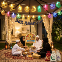 Lampe décorative LED 2026 EID Mubarak, lumières de lune et d'étoiles, guirlandes, rideaux d'intérieur, décorations du Ramadan, Nouvel An