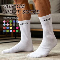 Chaussettes de sport unisexes personnalisées en tissu mat avec logo personnalisé sur le dessous, anti-transpiration