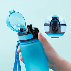 Wholesale Online Hot Sale Custom Logo Sport Water Bottle Eco-friendly New Design <b>Plastic</b> Frosted Tea <b>Cups</b> & Saucers for Home - Product Image 5