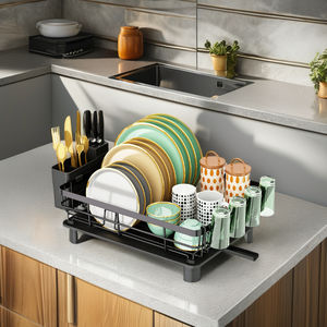 <span class=keywords><strong>Escurridor</strong></span> <span class=keywords><strong>de</strong></span> <span class=keywords><strong>Platos</strong></span> Extra Grande <span class=keywords><strong>de</strong></span> Hierro Forjado - Organizador <span class=keywords><strong>de</strong></span> Gabinete <span class=keywords><strong>de</strong></span> Cocina Integrado para <span class=keywords><strong>Platos</strong></span>, Tazones, Tazas, Estante <span class=keywords><strong>de</strong></span> Almacenamiento <span class=keywords><strong>de</strong></span> Utensilios Resistente a la Oxidación - Product Image 2