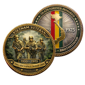 เหรียญที่ระลึกวีียดนามฮีโร่ 58,479 เหรียญ งานฝีมือโลหะ รูปเฮลิคอปเตอร์ สนามรบ ธีมสะสม ของขวัญทางธุรกิจ - Product Image 5