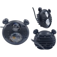Projecteur LED à double faisceau style Mickey Mouse, éclairage de moto, indice de protection IP67, phare antibrouillard pour scooters électriques, motos, voitures