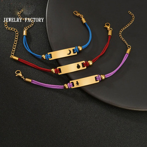 <span class=keywords><strong>Toppik</strong></span>-Cuerda de arco iris para niños, pulsera de acero inoxidable de 12 formas huecas, larga, curvada, grabado de letras, bricolaje - Product Image 2