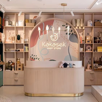 Comptoir de réception de salon de coiffure en bois massif moderne et durable, idéal pour les hôtels et les centres commerciaux, comptoir de caisse de luxe