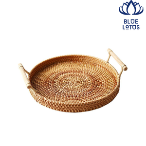 Plateau rond tissé de qualité supérieure, fabriqué à partir de matériaux de haute qualité pour une présentation élégante et un service facile - Product Image 1