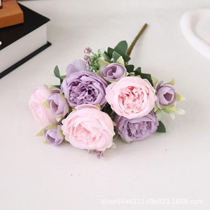 Décoration de fête : <span class=keywords><strong>Fleurs</strong></span> <span class=keywords><strong>artificielles</strong></span> Rose Pivoine à 5 têtes pour la décoration intérieure, bouquet de mariage, décoration de table et de chemin, cadeau de décoration de mariage - Product Image 5