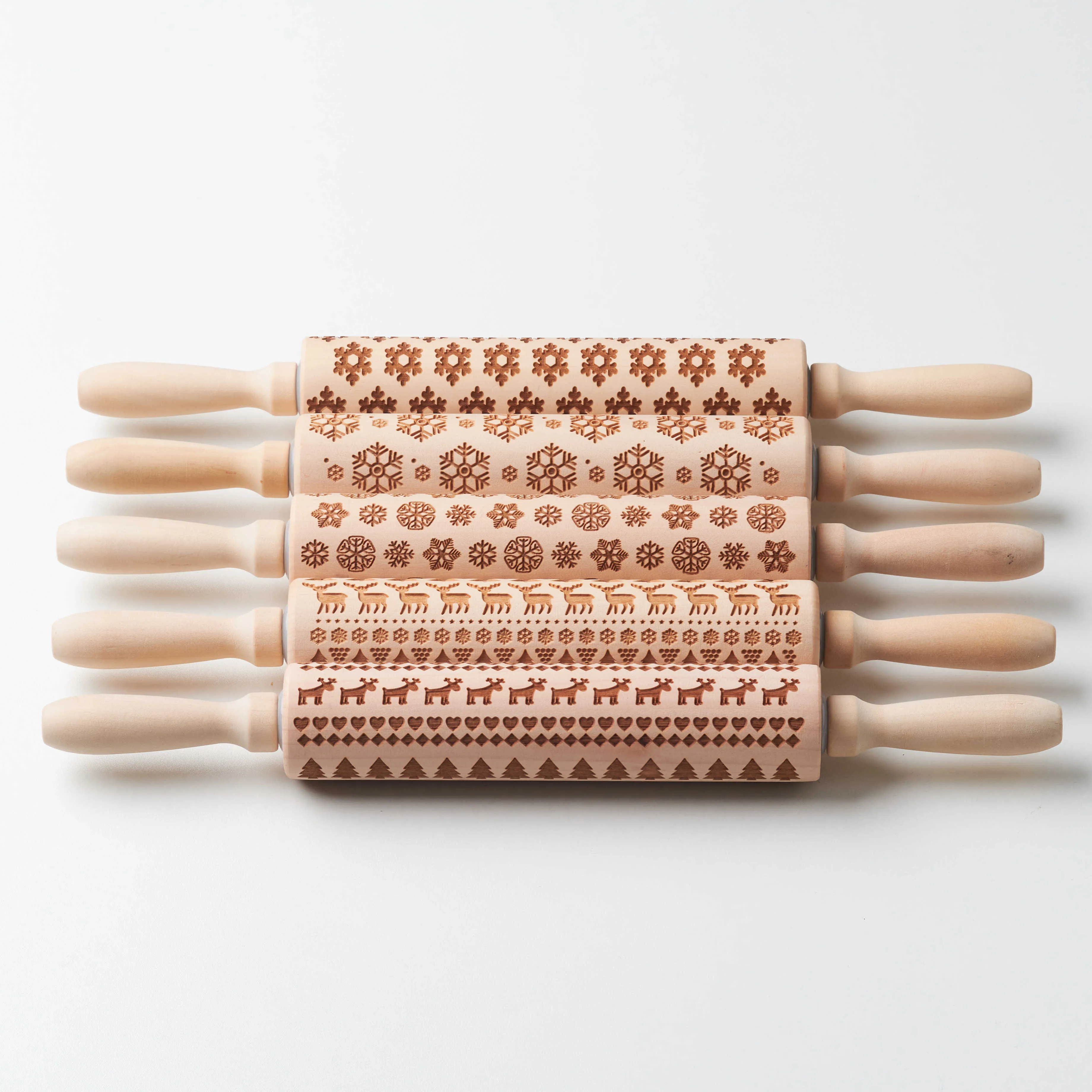 Manufacturers customized solid wood beech rolling pin wooden roller rolling pin printing rolling pin