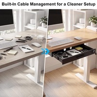 Organisateur de rangement coulissant JH-Mech verrouillable 22" x 14" avec gestion des câbles, en acier noir, tiroir sous bureau pour le bureau