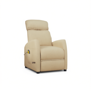 Poltrona Massaggiante in Tessuto Crema con Vibrazione Completa del Corpo per Uso Domestico, Collegabile alla Presa 110-240v - Product Image 1