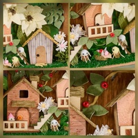 IIECREATE Mini Kit de Maison Miniature DIY d'été, Jouet DIY, Maison de Poupées en Bois, Puzzle 3D en Bois, Maison de Poupées