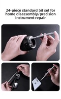 45 #   Jeu de tournevis à cliquet de précision multifonction en acier au carbone magnétique, finition chromée, kit de réparation de poche, téléphone DIY OEM
