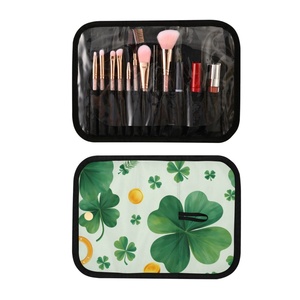Hawaii Custom Puakenikeni <b>Lei</b> Clover Printed Zipper Makeup Bag, Toiletry Bag, Brush Bag - Product Image 2