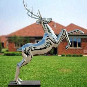 รูปปั้นกวางทำจากพลาสติกเสริมแก้วไฟเบอร์ประดับสวนภูมิทัศน์รูปปั้นกวาง - Product Image 4