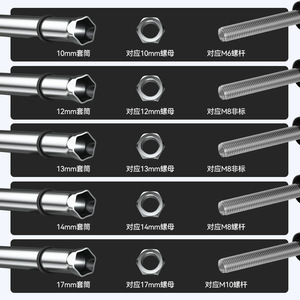 Light Steel Keel Ceiling Leveling Sleeve 17mm Extended Internal Hexagon High Strength Zinc Plated Industrial Use - Product Image 2